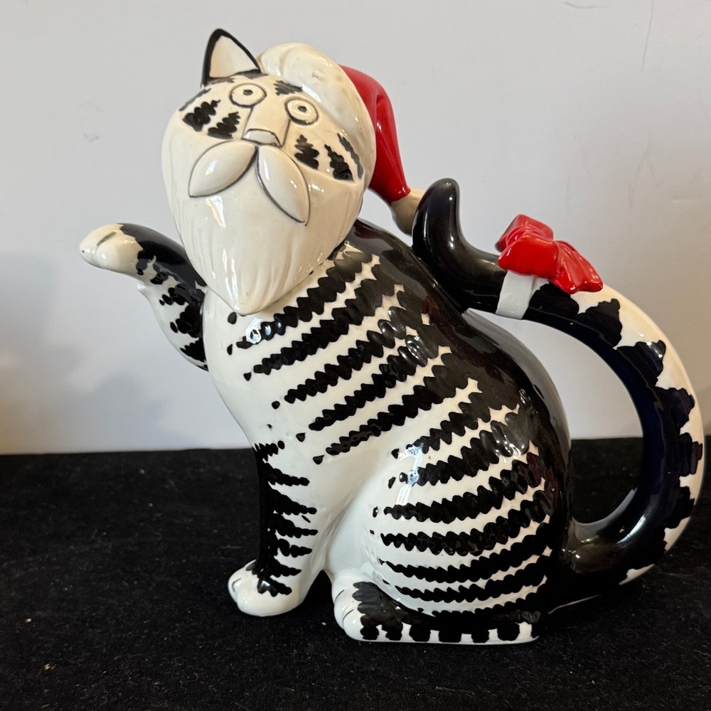 VINTAGE SIGMA TASTESETTERS CHRISTMAS CAT TEA POT SIZE 8“ x 4“ x 8“. - Picture 2 of 10